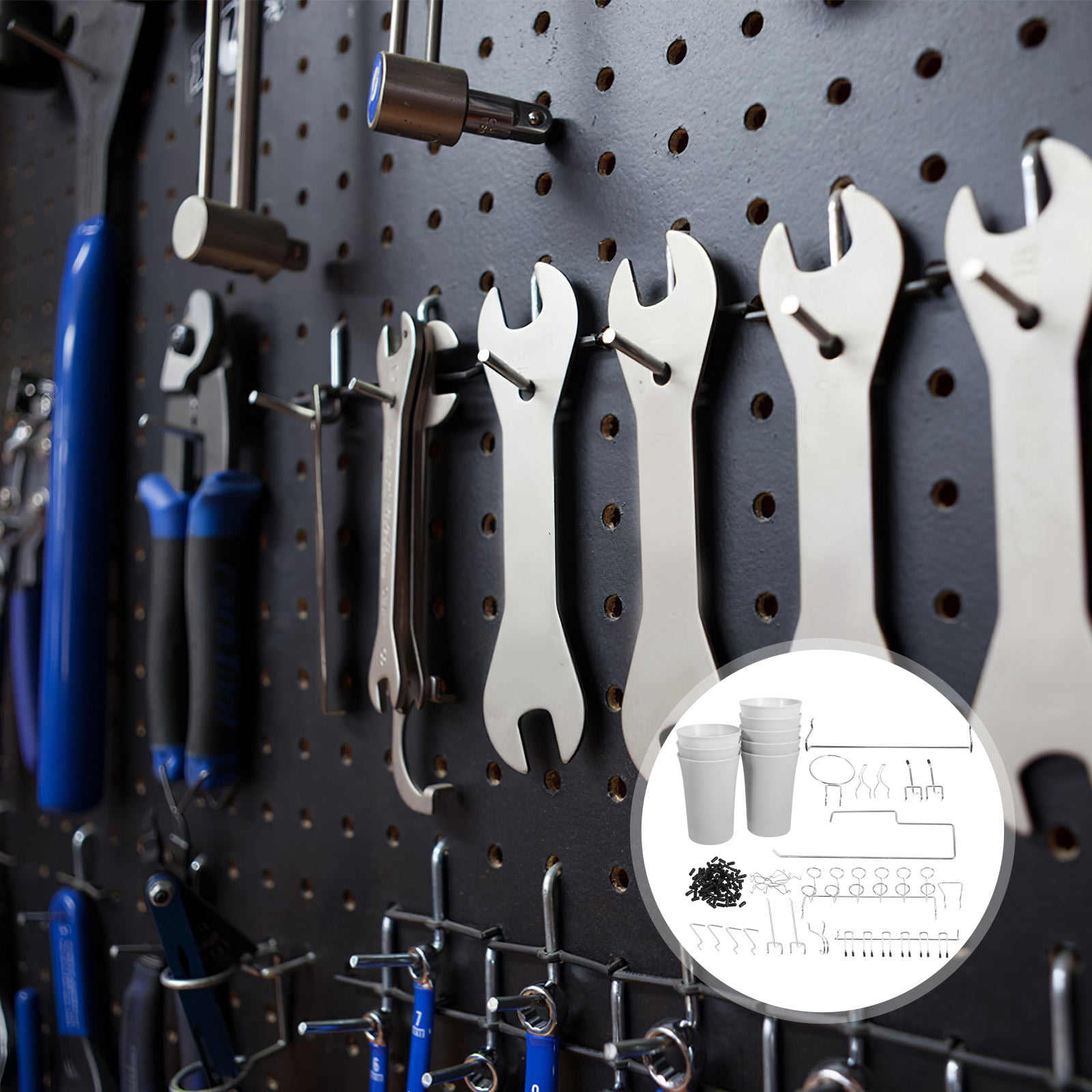 Raindrops  Craft Room Organizers and Storage Pegboard Accessories Hooks Silver