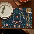 thumbnail image 4 of Pioneer Flower Floral Print Pattern Summer Placemats Table Placemats Set Of 6-Linen Kitchen Washable Placemats Table Mats 12x18 Inch Non-Slip Heat Resistant, 4 of 5