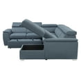 thumbnail image 5 of Lazzara Home Logan 122.5 in. W 2-Piece Chenille Upholstery Sectional Sofa in Blue with Pull-out Bed and Adjustable Headrests, 5 of 5