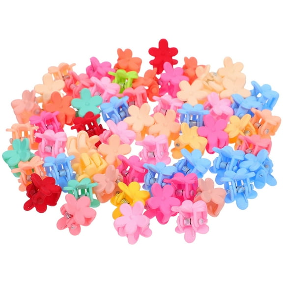 60Pcs Mini Hair Clip Flower Claw Clips, Cute Floral Barrettes Daisy Matte Clamps for Women Girls Thin Thick Hair (Mix Colors)