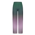 thumbnail image 4 of ohmzyzo Men's Gradient Striped Pants Casual Straight Leg Stretch Pants Plus Size Fashion Slacks Loose Fit Breathable Vacation Comfy Trousers Purple M, 4 of 4