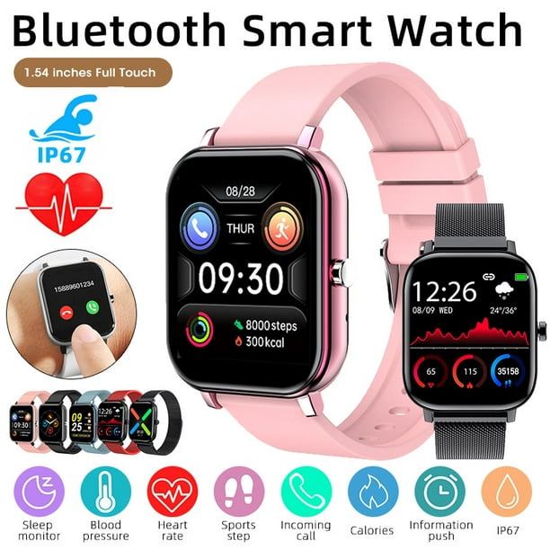 saai wond huisvrouw Bluetooth Call Smart Watch IP67 Waterproof Heart Rate Tracker Fitness  Bracelet Colorful Screen Blood Pressure Blood Oxygen Monitor Wristband -  Walmart.com