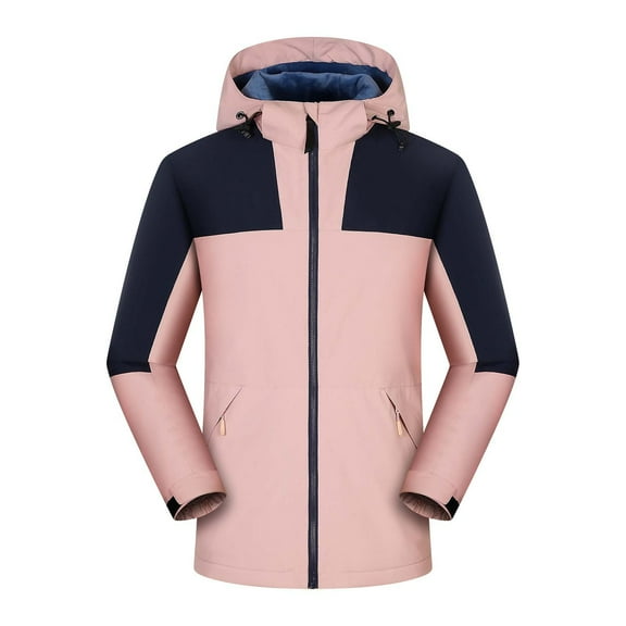 Herrnalise Men's And Women's Same Autumn And Winter Waterproof Windproof And Thickened All-in-one Outdoor Sports Warm Jacket Pink
