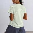 thumbnail image 3 of hoksml Women's V-Neck Short Sleeve Workout Shirt with Breathable Mesh Panels, Quick Dry Athletic Top for Running Yoga Gym, 3 of 6