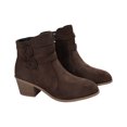 thumbnail image 2 of LSLJS Bottines Rétro à Talons Épais pour Femmes, Double Boucle, Fermeture Éclair Latérale, Bottes Courtes Confortables, Bottes de Travail, 2 of 7
