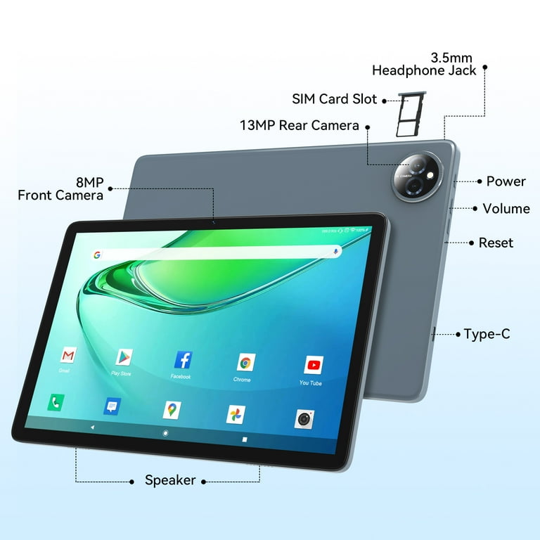 Android 14 Tablet,128GB ROM 1TB Expand,HD IPS Touchscreen