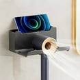 thumbnail image 4 of Secador de pelo de pared para baño, organizador de herramientas de peinado que ahorra espacio y permite guardar secador y rizador., 4 of 5