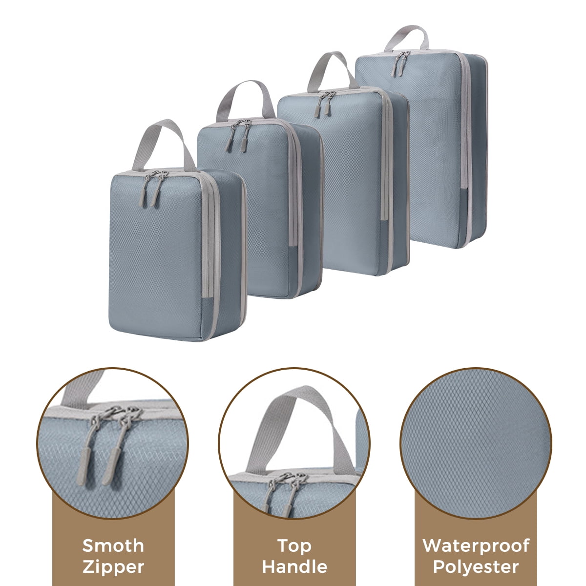 AUXDIQ 4 PCS Compression Packing Cubes Travel Luggage Organizer Bags Set Packing Organizers Compression Suitcase Bag Travel Essential Bag