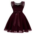 thumbnail image 4 of Robes Ligne A pour Femmes Couleur Unie Découpe Col Sans Manches Robe TP-TTTG, 4 of 10