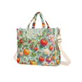 thumbnail image 7 of FORMRS Womens Corduroy Tote Bag Crossbody Shoulder Handbag with Pocket, Green Floral Tomatoes, 7 of 7