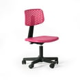 thumbnail image 6 of Homy Casa Small Adjustable Kids Desk Chair with Swivel Wheels, Pink Plastic Seat and Backrest, 6 of 7