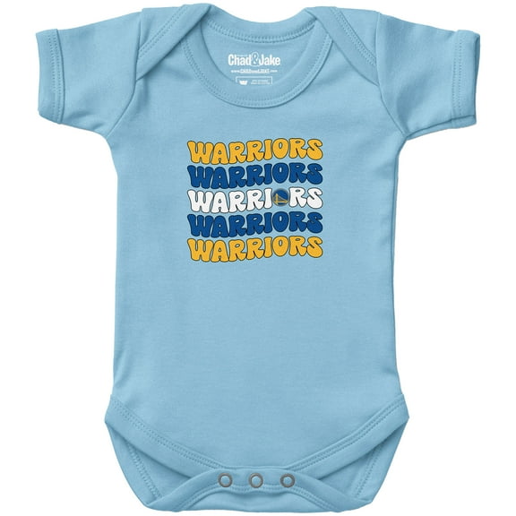 Newborn & Infant Chad & Jake  Light Blue Golden State Warriors Groovy Bodysuit