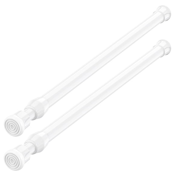 Barra de cortina AIZESI Spring Tension 43-71 cm, color blanco, 2 unidades
