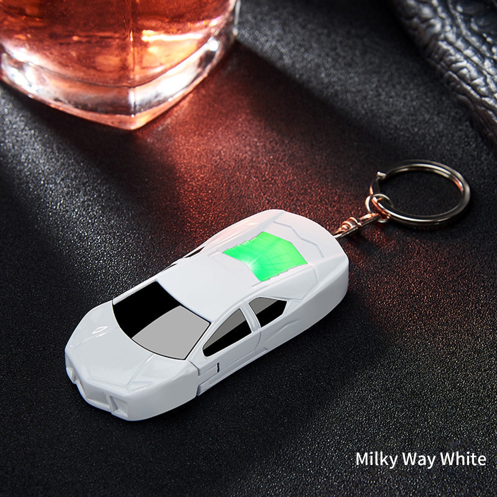 LACKUST Windproof Sports Car Lighter,Clearance Keychains Rings for Keys for  Men Women for Car,Butane Torch Flame, Outdoor Camping Gift,White