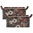 thumbnail image 2 of Luxury Leopard with Flowers Collapsible Storage Bins Fabric Shelf Baskets with Handles 16.9"x11.4"x7.7" Closet Organizer, 2 of 8