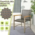 thumbnail image 5 of Costway Set of 4 Patio Dining Chairs Outdoor Wicker Armchairs with Acacia Wood Armrests, 5 of 7