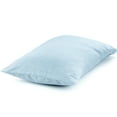 thumbnail image 5 of Flxxie Washed Cotton Pillowcases Set of 2, Breathable Yarn Dyed Solid Bed Pillow Cases with Envelope Closure, Queen, 20"x30", Blue, 5 of 5