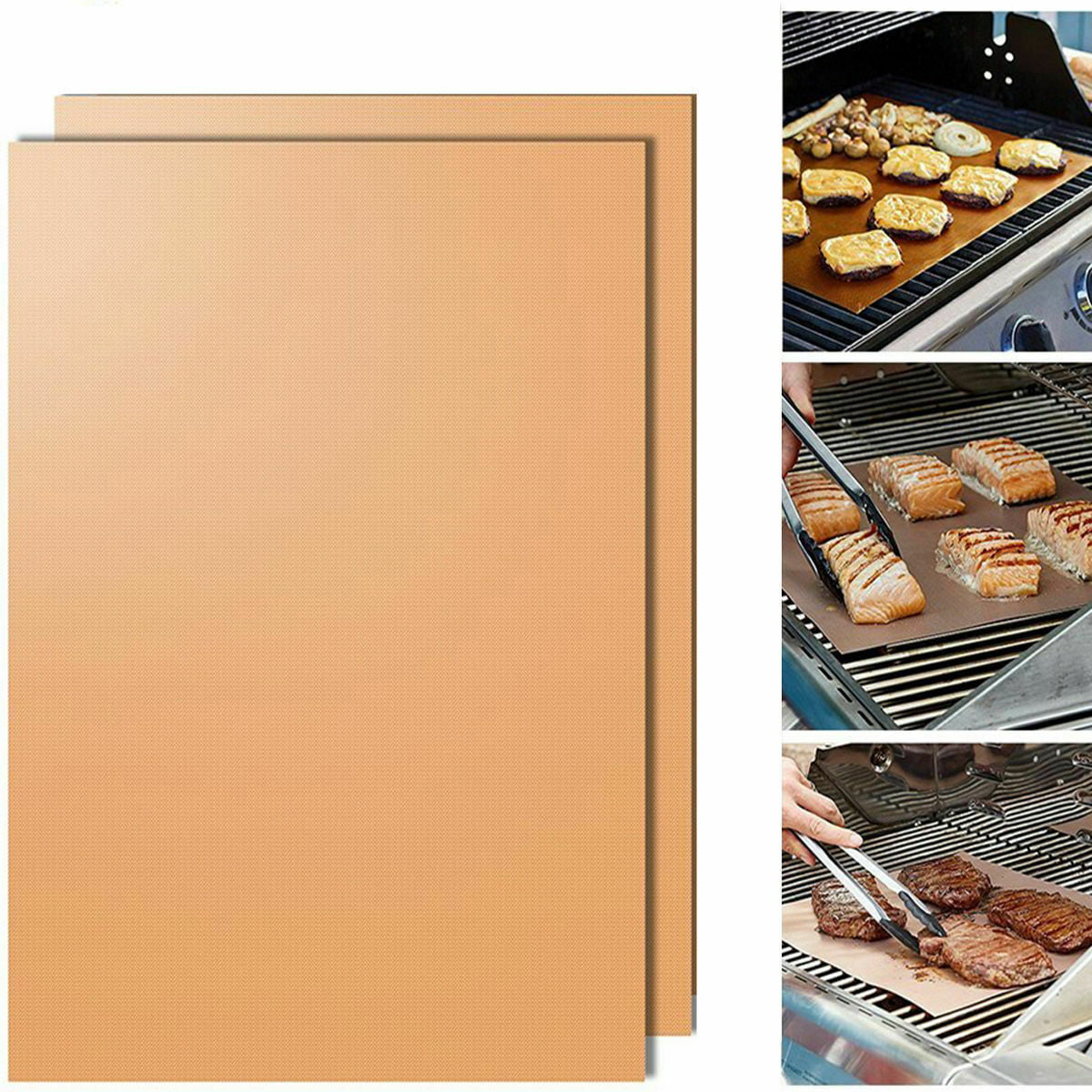 BBQ Grill Mat Non-stick Oven Liners Cooking Baking Reusable Cook Sheet Pad 58*41 
