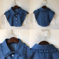thumbnail image 4 of Blue Women's Detachable Collar, Women Stripe Button Blouse False Collar Clothes Shirt Detachable Collars,Women's Accessories Detachable Collar, 4 of 4