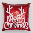 thumbnail image 2 of Cubiertas de Almohada de Navidad de Moda Y Fresca Navidad Roja Navidad de Dos Lados Brillante Copo de Nieve Reposacabezas de Ciervo Almohadas de Navidad Almohadas Decorativas, 2 of 2