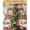 thumbnail image 4 of 15 Inch Round Placemats Set of 4, Red Geometric Moroccan Non Slip Heat Insulation PP Table Mats, Abstract Art Red Ombre Modern Washable Place Mats for Kitchen Dining Party Table Decor, 4 of 7