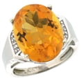 thumbnail image 1 of 14K White Gold Diamond Natural Citrine Ring Oval 16x12mm, size 6.5, 1 of 4