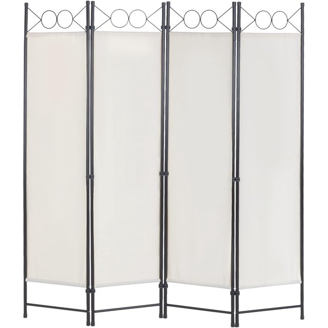 YRLLENSDAN 4 Panel Room Divider 6FT Steel Frame Screen Folding Privacy