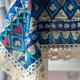 thumbnail image 3 of Vintage Style Tablecloth, Cotton Linen Lace Washable Dinner Picnic Table Cloth Home Decorative Cover, Navy Blue 140*180cm, 3 of 5