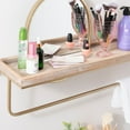 thumbnail image 3 of Linon Kenwood Center Mirror Wall Shelf, Gold Iron Frame with Brown Finish, 3 of 9
