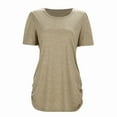 thumbnail image 6 of JLFKNG Women's Tee Shirts Fashion Solid Color Round Neck T-Shirts Short Sleeve Breathable Loose Fit T Shirt Tops Womens Dailywear, 6 of 9