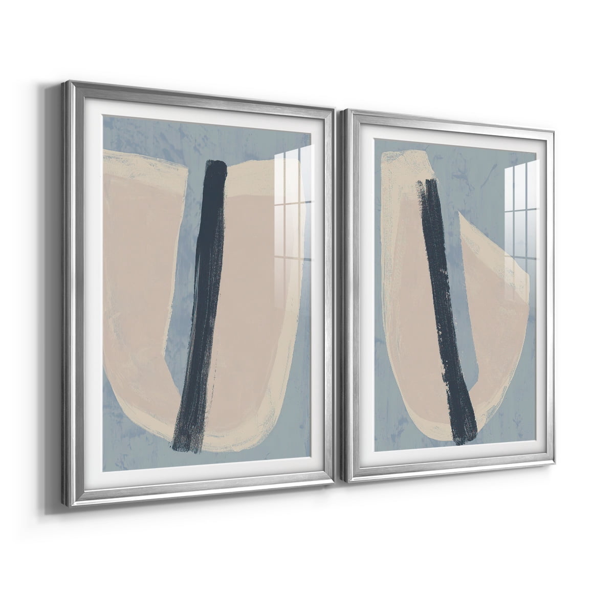 Wexford Home Paper Slice I Premium Framed Print, 26.5" x 36.5" - Ready to Hang, Silver (Set of 2)