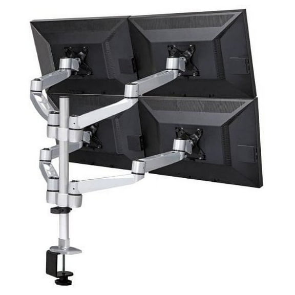 Cotytech Four Monitor Desk Mount Quick Release Swing Arm With 27.6  Pole 2-in-1 Base