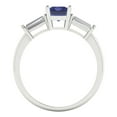 thumbnail image 4 of Clara Pucci 14K White Gold Solid Gold Tanzanite Three-Stone Anniversary Ring for Women - 1.5 cttw Emerald Cut, 4 of 8