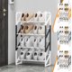 thumbnail image 1 of Organizador de zapatos de 4 niveles, marco metálico con estanterías ventiladas para armario, entrada o dormitorio - Naranja o azul, 27,55" x 17,99" x 7,28", 1 of 9