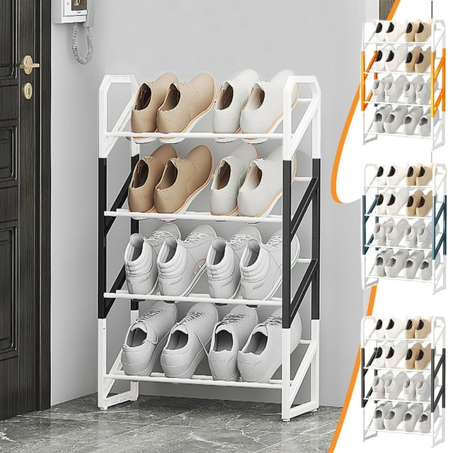 Xihbxyly Dia Del Primer Ministro Zapatero Organizador Almacenamiento de Zapatero Conestantes Metal 4 Niveles para Entrada Del Armario Del Dormitorio