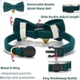 thumbnail image 3 of 2 Pack Soft Corduroy Cat Collars with Bow Tie & Bell, Adjustable Breakaway Cotton Kitty Bowtie Collar for Girl Boy Kitten, Small Pet Safety Collar for Cats, 3 of 8