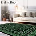 thumbnail image 2 of ODIKA 2'x3' Machine Washable Non-Slip Area Rug, Jade Labyrinth Scroll Artisan High Traffic Rug, Black, 581346, 2 of 7