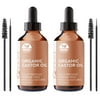 IQ Natural Organic Castor Oil with Applicator Kit for Eyelash & Eyebrow Growth - 1oz (30ml) (2 Pack)