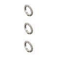 thumbnail image 4 of QualitChoice Bague Incrustée Exquise en Alliage Durable avec Diamants Scintillants Argent à la Mode 1 Rangée 3Set, 4 of 6