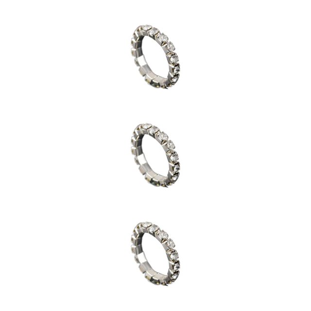 Thinsony Anneau Incrusté Classy en Alliage Robuste avec des Accents Éblouissants et Argent Exquis 1 Rangée 3Set