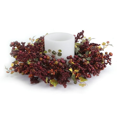 UPC 746427528061 product image for Melrose Berry and Grape Leaf Candle Wreath | upcitemdb.com