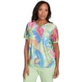 thumbnail image 3 of Alfred Dunner Womens Petite Textured Tropical Beaded Neck Top, 3 of 4