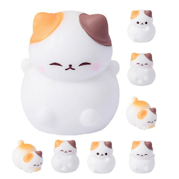 Raindrops 8pcs Miniature Cat Models Cute Resin Cat Figurines Micro Landscape Animal Decor Cat Ornaments for Creative DIY Craft Fairy Garden