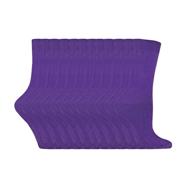 Chaussettes pour Femmes en Coton Uni Riche / 12 Paires / Sock Snob / Chaussettes Fines Colorées Mi-Mollet