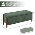 thumbnail image 5 of Vknow Furniture Chenille Storage Bench with Solid Wood Legs and Hinged Lid for Bedroom Entryway and Living Room,Green, 5 of 9