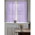 thumbnail image 4 of Purple Curtains 45 Inch Length, Sheer Curtains for Bedroom Living Room Window Country French Rustic Buffalo Plaid Modern Art Rod Pocket Drapes Kitchen Curtains Small Half Window 42"x45" 2 Panels, 4 of 6