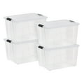 thumbnail image 1 of IRIS 56L Clear Latch Box, Stackable Plastic Storage Bins with Lids, 4 Pack, 1 of 7
