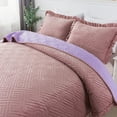 thumbnail image 3 of JML 3 Piece Velvet Quilt Set with 2 Shams, Soft Quilted Bedspread Coverlet, King, Pink, 3 of 5