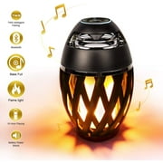 LIGHTSMAX TIKI Light Bluetooth Speaker Outdoor, Portable Stereo Sound Table Lamp with Deep Bass for Garden/Patio Party, Bluetooth 5.0 for iPhone/iPad/Android