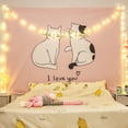 thumbnail image 2 of (130x150cm) Tapiz de pared de gato rosa de anime japonés, colgante de pared para decoración de dormitorio de niñas adolescentes, decoración de anime, decoración kawaii, revestimiento de paredes, alfom, 2 of 5